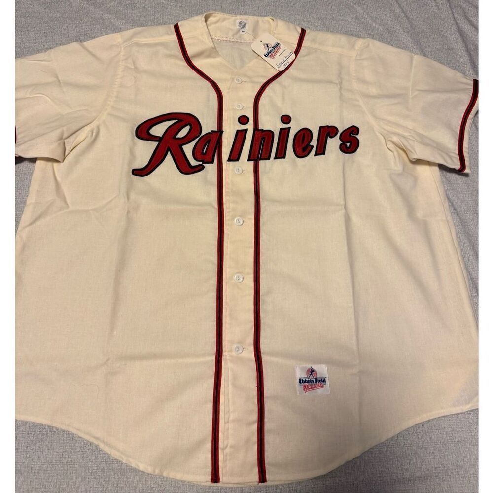 Seattle Rainiers Size 2XL 1965 Tacoma Ebbets Field Flannels Jersey Men #4 Vintag